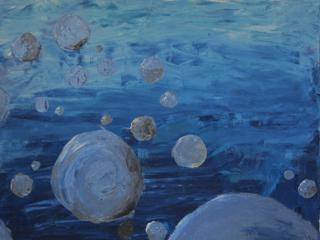2013 50x40 gespachtelt, Glitzerfarben (nicht erwerbbar) **
