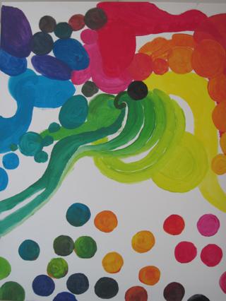2013 50x40 (Interpretation Farbkreis mit den Farben Cyan, Magenta, Gelb) **