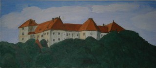 2014 58x25 Öl Burg Neulengbach; Sozialministerium Büro 1.Stock