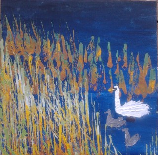 2012 30x30 (Bild hängt in einem Holzhaus am Neusiedlersee;<br>Geschenk an VPN/ nicht erwerbbar)